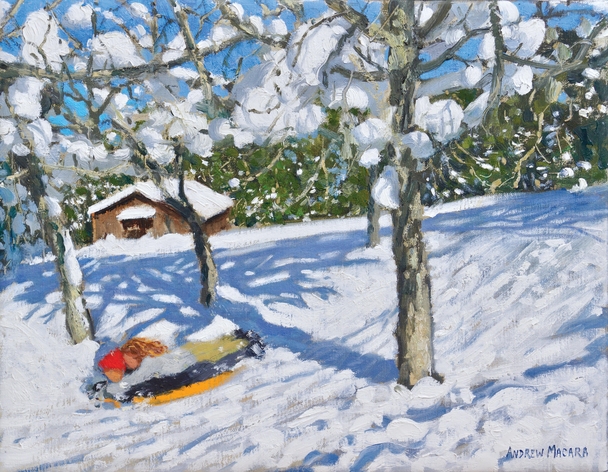 ANDREW MACARA  - sledging in the orchard, morzine