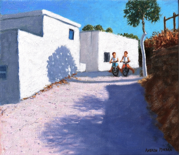 Two Boys on Cycles, Milos