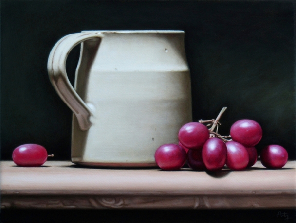 Still Life with Mug and Red Grapes