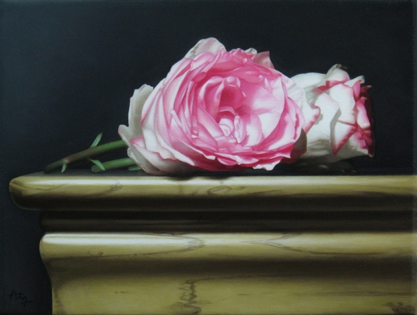 British Artist ANTHONY ELLIS - Still Life with Pink Roses