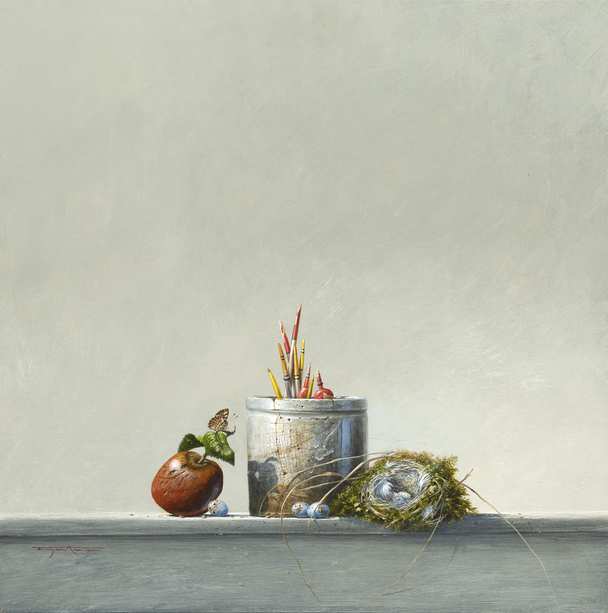 BRYAN HANLON - speckled wood and greenfinch