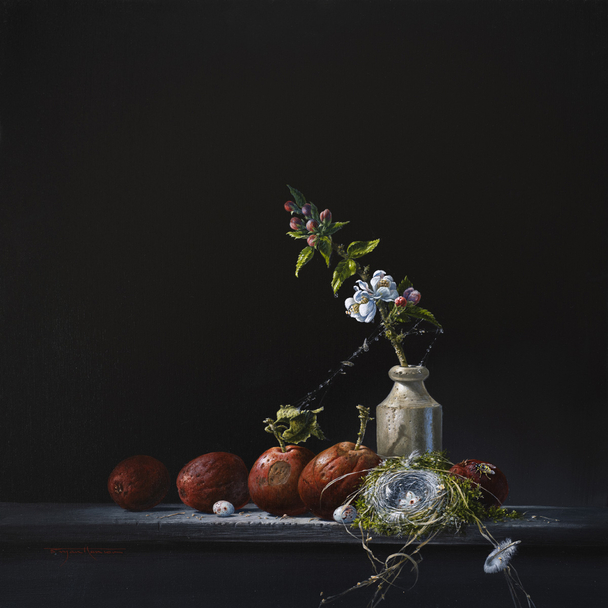 BRYAN HANLON - orchard with chaffinch