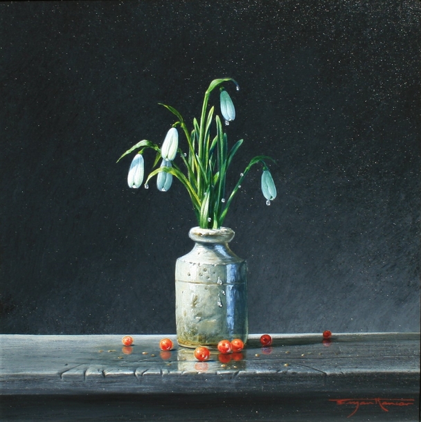 BRYAN HANLON - snowdrops and redcurrants