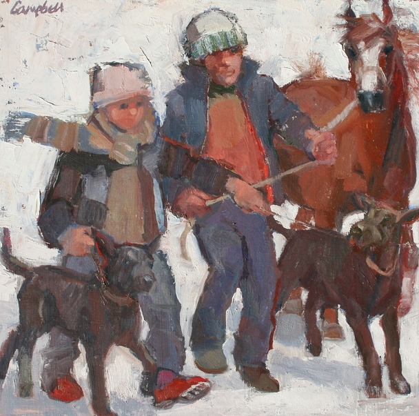 A Man, a Boy, Two Dogs and a Pony