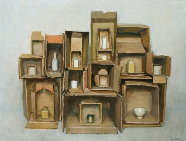 Charles Hardaker - still life structure - whites/greys