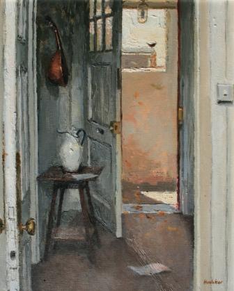 CHARLES HARDAKER - open doors with bird, autumn
