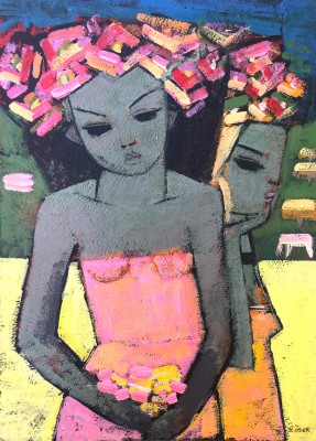 British Artist ENDRE RODER - Summertime Walk