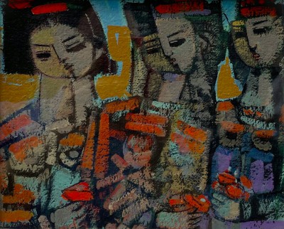 British Artist ENDRE RODER - Three Girls