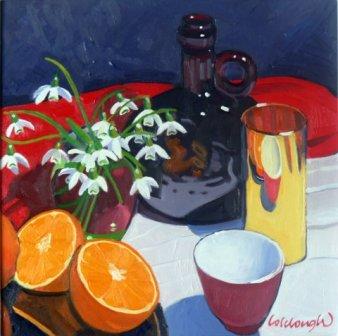 Snowdrops and Old Whisky Flask