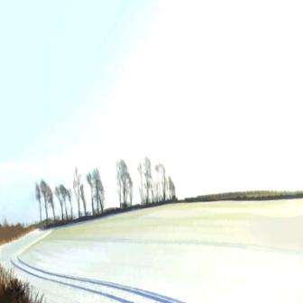 IAN LEDWARD - trees near st monans in winter