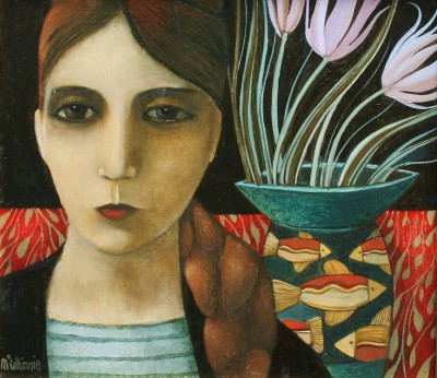 IAN MCWHINNIE - portrait with green vase