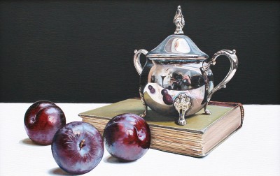 Still Life with Plums and Silver