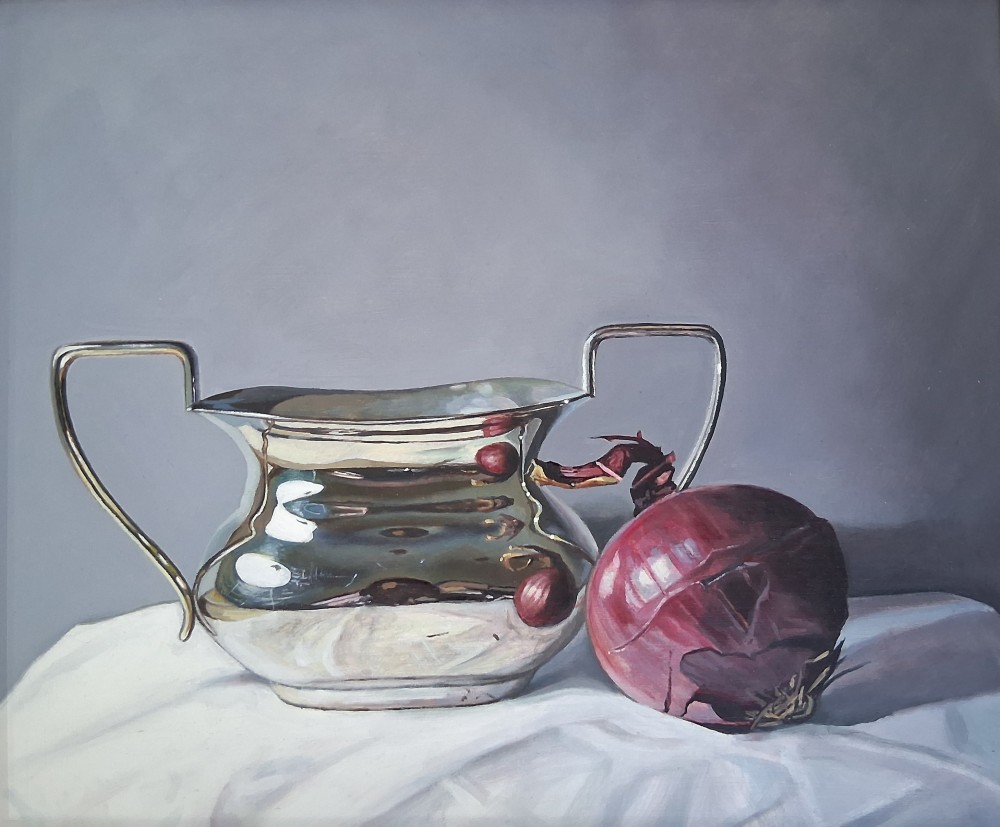 Scottish Artist JANE CRUICKSHANK - Silver and Red Onion