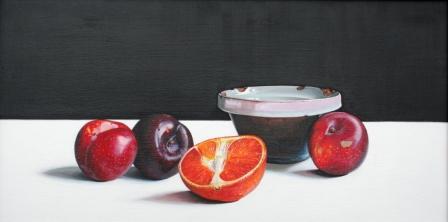JANE CRUICKSHANK - old bowl with fruit