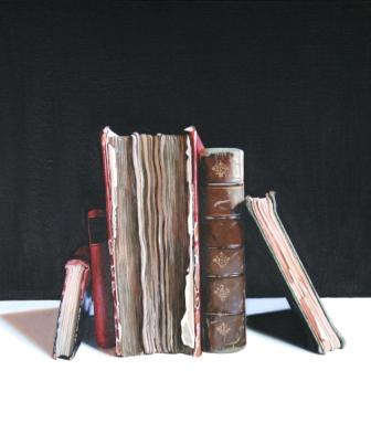JANE CRUICKSHANK - still life with old books