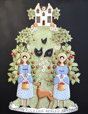 British Artist JANE WINTON - Picking Apples