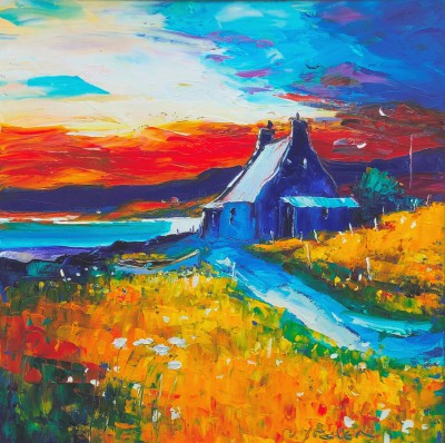 JEAN FEENEY - evening sky over arran