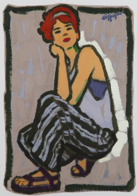 JOAN GILLESPIE - study for stripes and sandals 