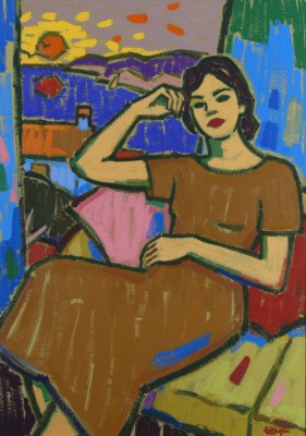 JOAN GILLESPIE - female figure at the window 
