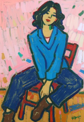 JOAN GILLESPIE - seated female figure