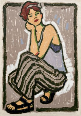 JOAN GILLESPIE - stripes and sandals