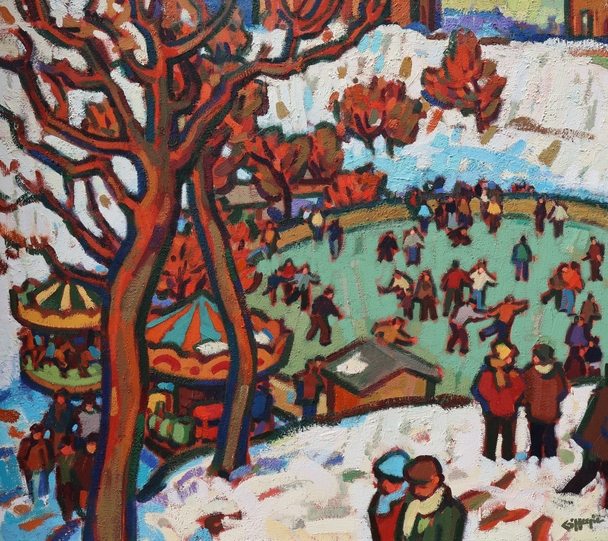 JOAN GILLESPIE - skaters in princes street garden