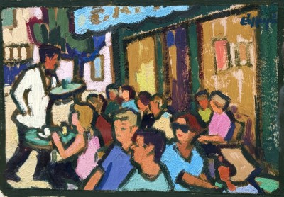 JOAN GILLESPIE - cafe scene