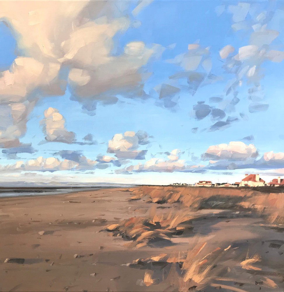 Scottish Artist JOHN BELL - Midwinter Sun on Barassie Beach