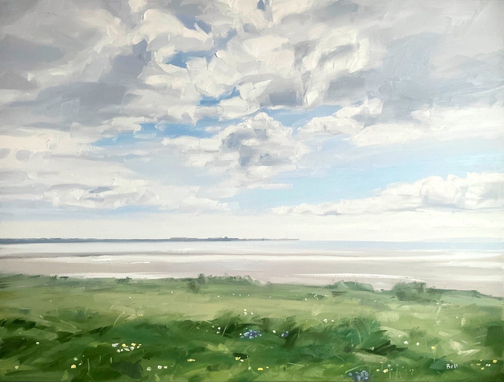 Scottish Artist JOHN BELL - Spring Flowers at Barassie Shore