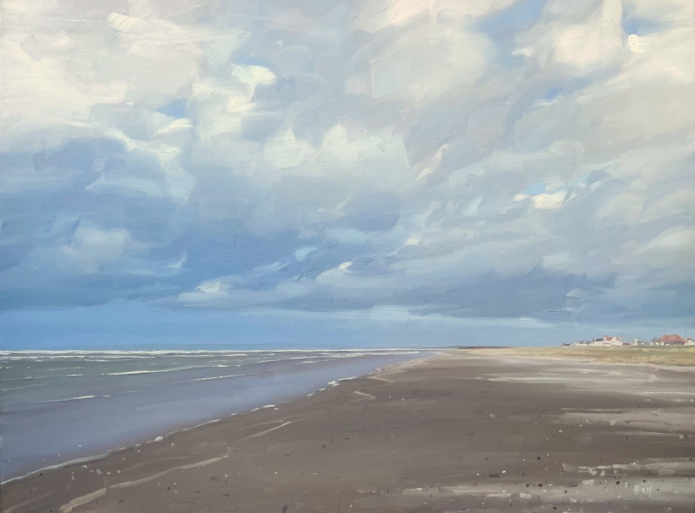 Scottish Artist JOHN BELL - Heading North along Barassie Beach in Winter