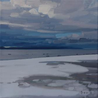 JOHN BELL - snow on the beach and arran