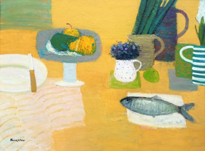 JOHN KINGSLEY - still life with fruit and flowers