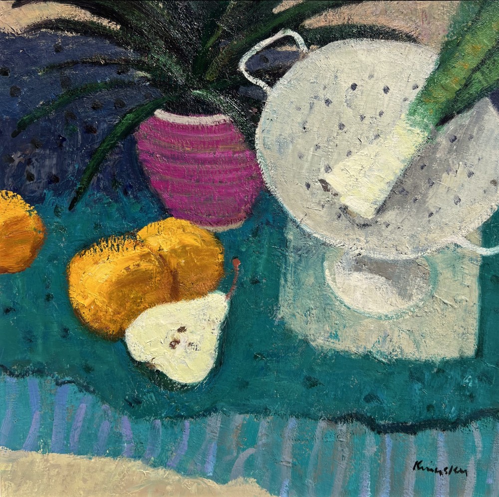 Scottish Artist JOHN KINGSLEY - Still Life with Colander