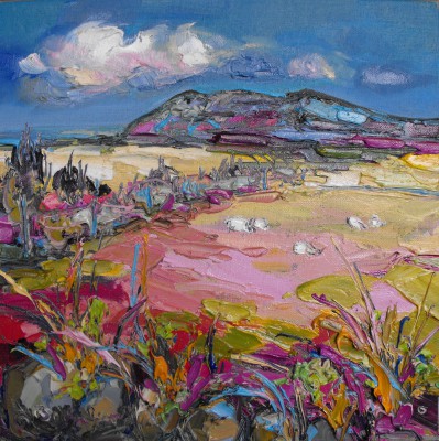 JUDITH BRIDGLAND - distant sheep grazing