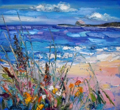 JUDITH BRIDGLAND - windswept grasses at north berwick  