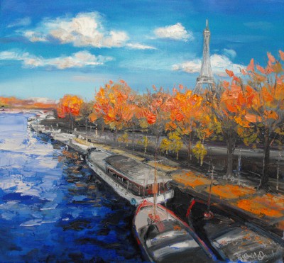 JUDITH BRIDGLAND - autumn by the eiffel tower