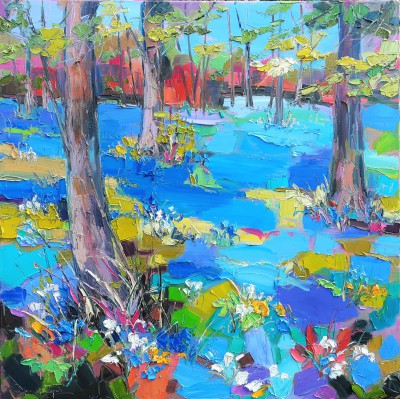 JUDITH BRIDGLAND - path through bluebells