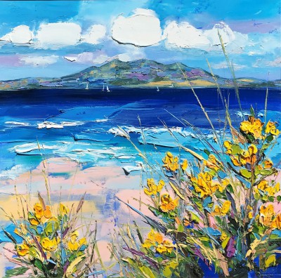 JUDITH BRIDGLAND - yachts sailing off arran through gorse