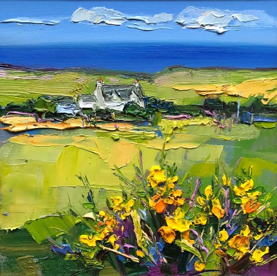 JUDITH BRIDGLAND - gorse by cottage, lewis