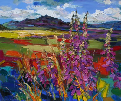 JUDITH BRIDGLAND - foxgloves with ben loyal