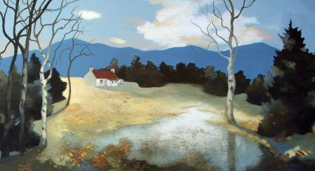 LESLEY MCLAREN - pond field in summer