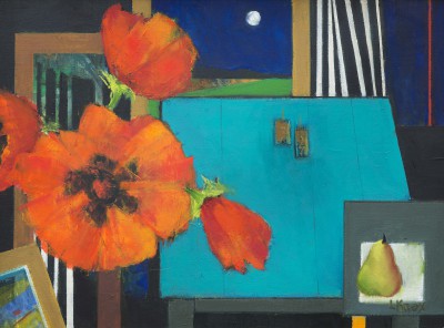 Poppies, Pear, Moon
