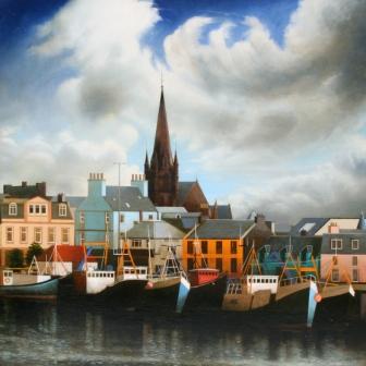 LOUIS S MCNALLY - harbour scene, stornaway