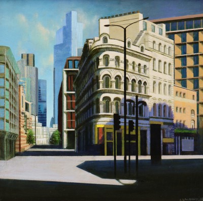 LOUIS S MCNALLY - passing storm in the city