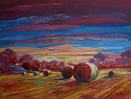 LYNN RODGIE - evening haybales