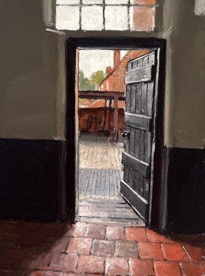 British Artist MATTHEW WOOD - Bottle and Glass Inn Doorway