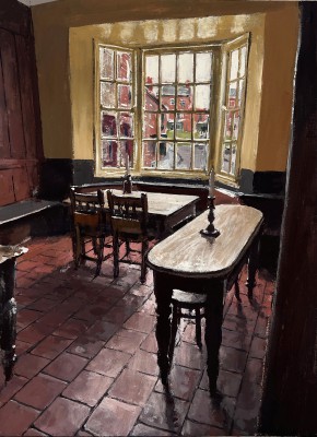 British Artist MATTHEW WOOD - Bottle and Glass Inn, Window