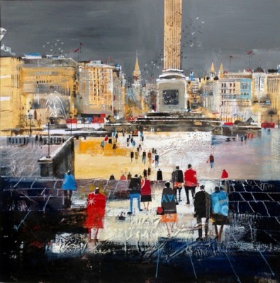 NAGIB KARSAN - trafalgar square from the national gallery