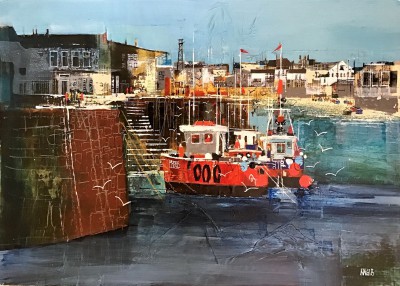 NAGIB KARSAN - seagulls and boats, bridlington