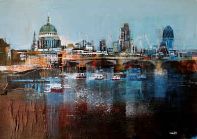 NAGIB KARSAN - view along the thames